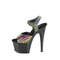 Босоножки Pleaser Adore-708N-LTP *Каблук 7 дюймов, босоножкии с ремешком на щиколотке шириной 2 3/4 дюйма, зелёно-чёрные