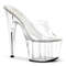 Шльопанці Pleaser Adore-701 на підборі 7 дюймів, шльопанці з відкритим носком 2 3/4 дюйма, прозорі