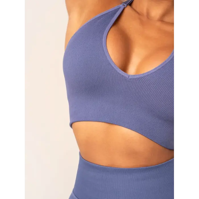 Топ Ryderwear Lift Rib Seamless Halter Sports Bra - Denim Blue