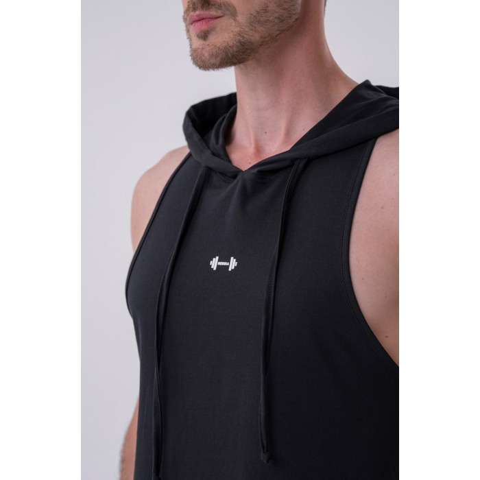 Майка Nebbia Fitness Tank top with a hoodie Black 323