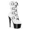 Чоботи Pleaser Adore-1046TT *7 дюймів на підборах, 2 3/4 дюйма, двоколірні, зі шнурівкою, блискавка збоку, білі/чорні