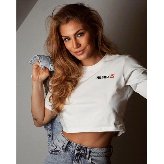 Топ Minimalist Logo NEBBIA crop top 600 Cream