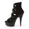 Босоножки Pleaser Delight-600-24, каблук 6 дюймов, босоножки с перекрещивающимися ремешками PF 1 3/4 дюйма, молния сзади, чёрная замша/чёрный