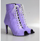 Профессиональные ботильоны для High Heels из натуральной кожи Premier, лиловые, с открытым носком и шнуровкой