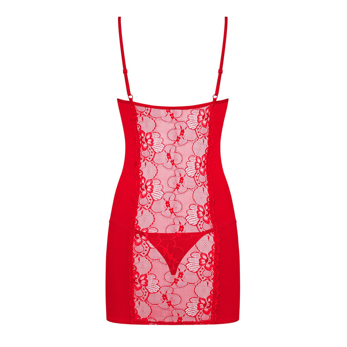 Пеньюар Obsessive Heartina та стрінги L/XL