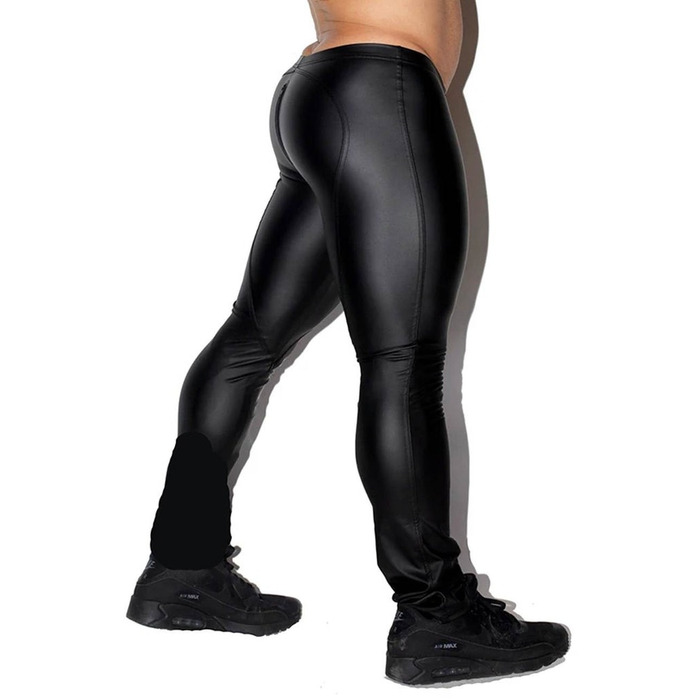 Мужские лосины виниловые Star Night с карманом, черные, S