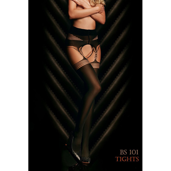 Колготи з імітацією панчох Ballerina's Secret та відкритим доступом, чорні (20/50 den), L/XL
