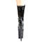 Ботинки Pleaser Flamingo-1050, каблук 8 дюймов, 4-дюймовые PF-сапоги до середины голени, шнуровка спереди, молния сбоку, чёрные