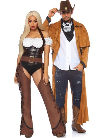 Коричневе чоловіче пальто у стилі вестерн Leg Avenue O\S