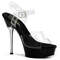 Босоножки Pleaser Allure-608 * Каблук 5 1/2 дюйма, хромированный каблук 1 1/2 дюйма, босоножкии с ремешком на щиколотке, прозрачный/черный