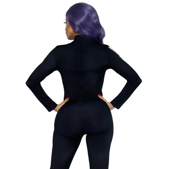 Комбинезон скелет с цветочным принтом Leg Avenue Floral skeleton catsuit M