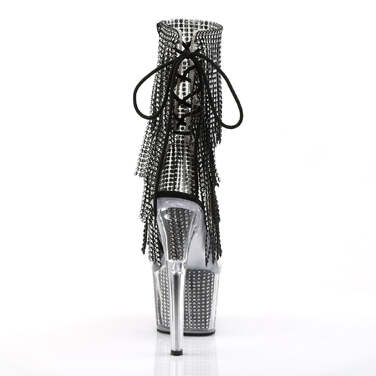 Ботильоны Adore-1017SRS, каблук 7 дюймов, 2 3/4 дюйма, шнуровка сзади, боковая молния, прозрачный/черный