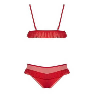 Новогодний костюм Снегурочки Obsessive 851-CST-3 красный, 4 предмета, S/M