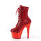 Ботильоны Pleaser Adore-1020CHRS *Каблук 7 дюймов, 2 3/4 дюйма, декорированная подошва PF RS, молния сбоку, красные/красные хромированные