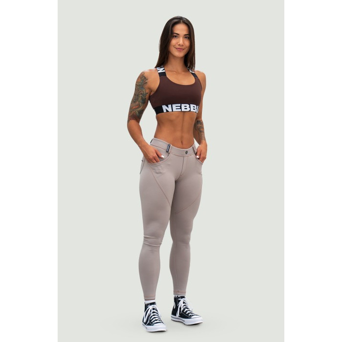 Топ Nebbia Medium-Support Criss Cross Sports Bra ICONIC Dark Brown 230