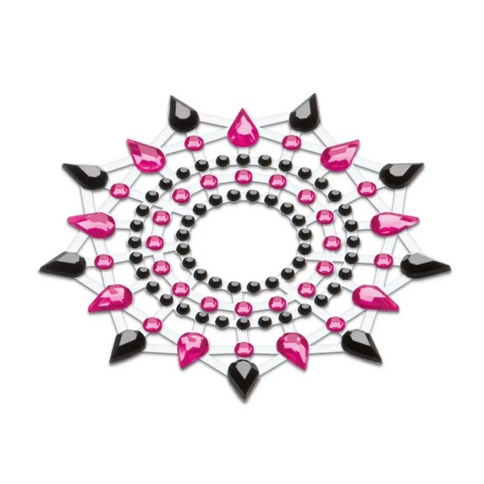 Украшения со стразами для груди Gloria Petits Joujoux, розово-черные