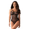Боді Obsessive 818-TED-1 чорний з вишивкою S/M