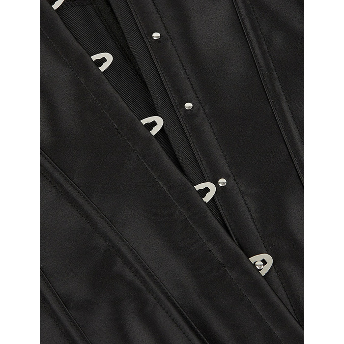 Корсет с рукавами Star Night 12 Plastic Bones на завязках лентах, черный, XS