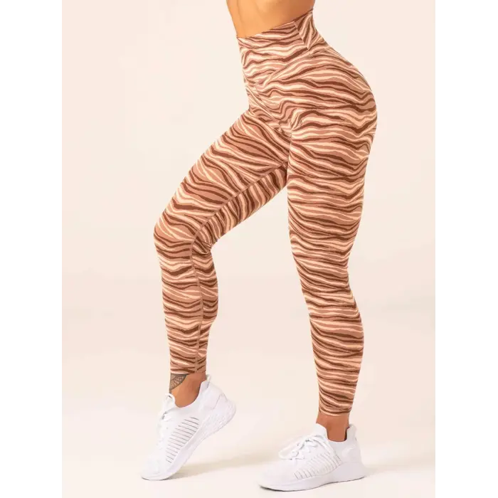 Леггинсы Ryderwear Unstoppable High Waisted Scrunch Leggings - Mocha Zebra