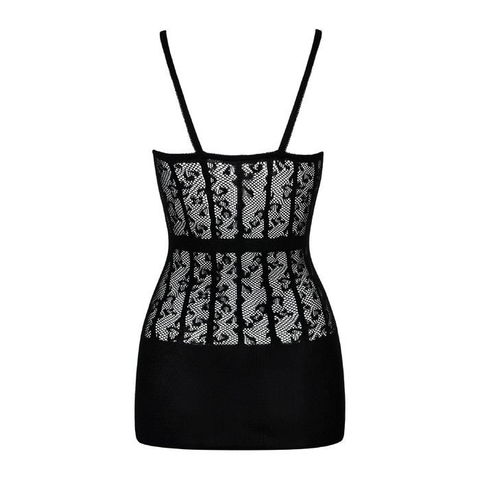 Сукня з ажурної сітки напівпрозора Obsessive D605 чорний, SML