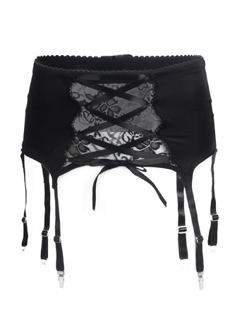 Мужской пояс кружевной с подвязками Star Night черный, M