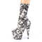 Чоботи Pleaser Adore-1002DP *7 дюймів на підборах, 2 3/4 дюйма, еластичні шкарпеткоподібні черевики, що натягуються, білі/чорні