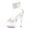 Босоніжки Pleaser Adore-727RS на підборах 7 дюймів, босоніжки з манжетою на щиколотці 2 3/4 дюйма з RS, блискавкою ззаду, прозорі
