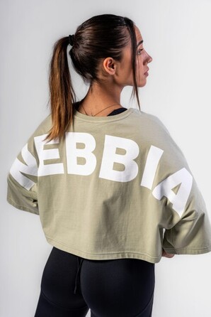 Футболка Nebbia Oversized Cropped Tee JUST FLOW Light Green 431