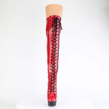 Чоботи Delight-3029 *6 дюймів на підборах, 1 3/4 дюйма на еластичній шнурівці з PF, зовнішня блискавка, червоні