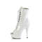 Чоботи Pleaser Boots Delight-1021 *6 дюймів на підборах, 1 3/4 дюйма з відкритим носком, шнурівкою та блискавкою збоку, білі