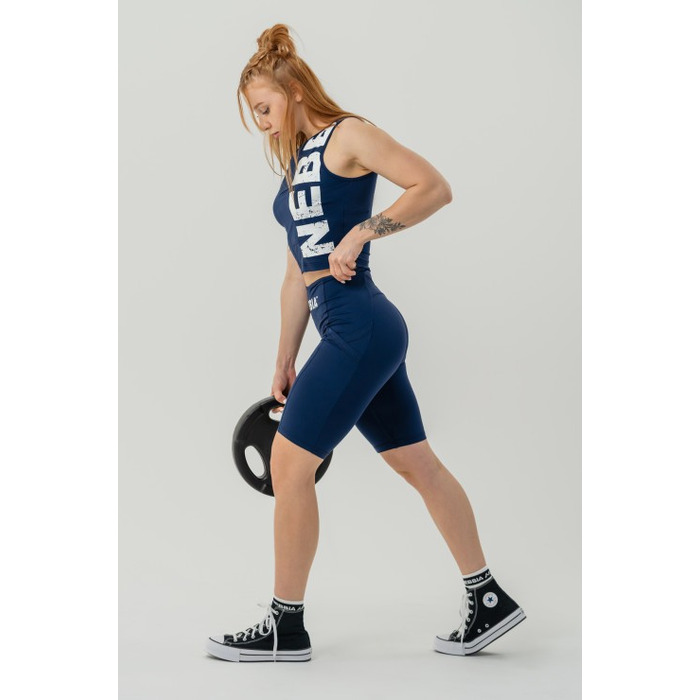 Велосипедки Nebbia High waisted biker shorts 10'' GYM THERAPY Dark Blue 628 Blue Dark