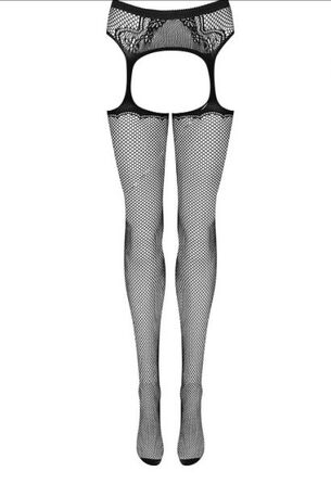 Панчохи з поясом Obsessive S232 S / M / L Nero