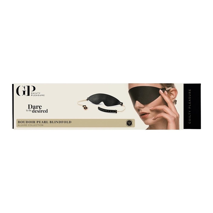 Маска BDSM Boudoir Pearl Blindfold Guilty Pleasure, чорно-золота