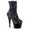 Чоботи Pleaser Adore-1042SQ *7 дюймів на підборах, 2 3/4 дюйма з блискітками PF, чорні