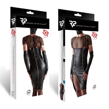 Комплект мужской для кросс-дрессинга Regnes Fetish Planet платье с бретельками и перчатки с молниями