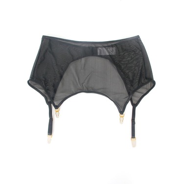 Комплект білизни чорний в сіточку Star Night з поясом та гартерами, M