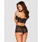 Комплект мереживний - топ та шортики Obsessive Espanita, чорний, S/M
