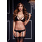Комплект LACY BRA GARTER OPEN CROTCH PANTY 2P BLK