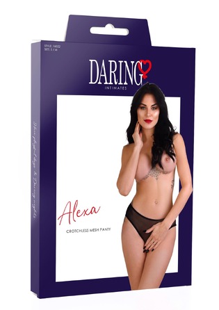 Трусики прозорі з відкритим доступом Daring Intimates Alexa, чорний, S/M