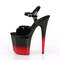 Босоножки Pleaser Flamingo-809BR-H. Каблук 8 дюймов, 4-дюймовый PF. Двухцветные босоножкии с ремешком на щиколотке, черно-красные.