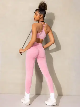 Легінси Ryderwear Stonewash Scrunch Seamless Leggings - Pink Stonewash