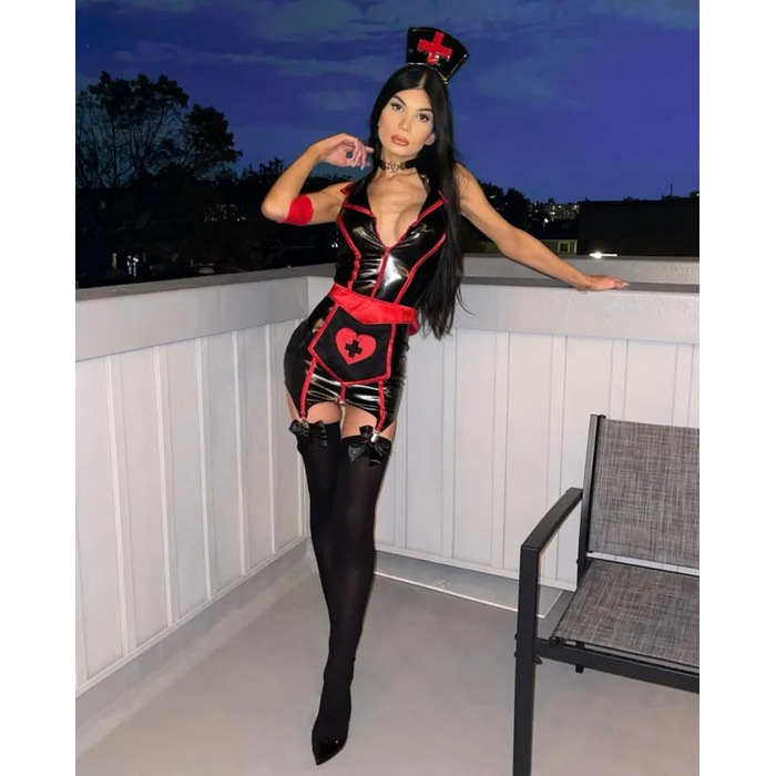 Непрозорі панчохи з бантом Leg Avenue, чорний/рожевий