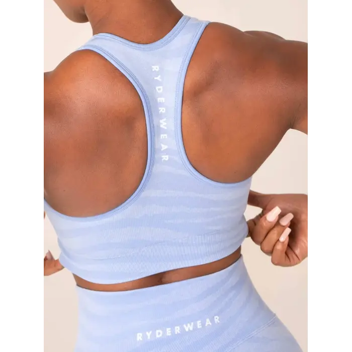Топ Ryderwear Zebra Seamless Sports Bra - Sky Blue Zebra