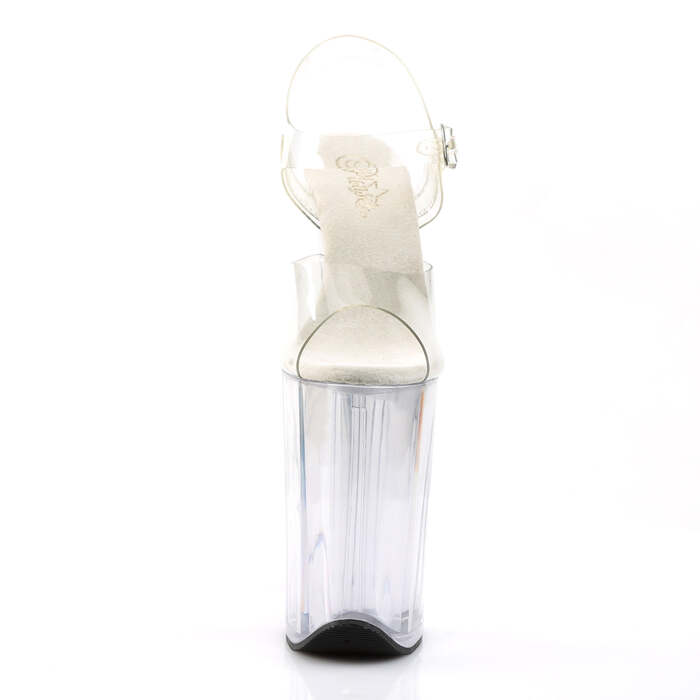 Босоніжки Infinity-908 на підборах 9 дюймів, з ремінцем на щиколотці 5 1/4 дюйма, прозорі