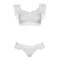 Жіночий мереживний комплект топ та трусики Lace ruffle crop top and panty White O\S