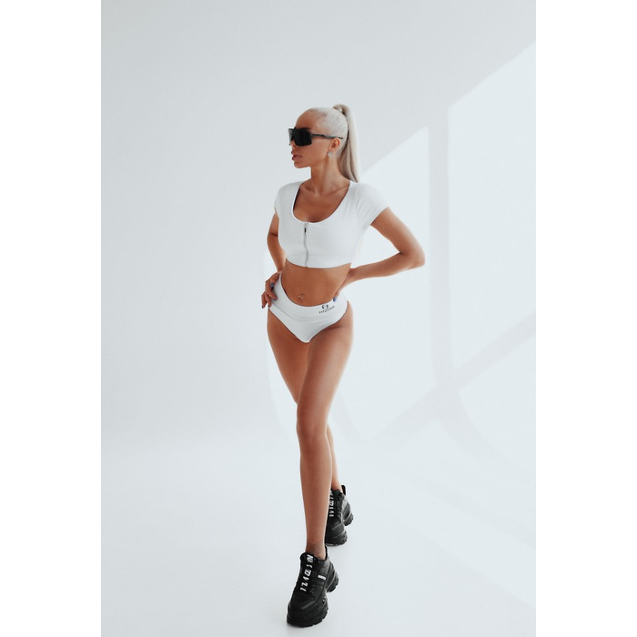 Купальные трусики Fitzona WHITE SWIMSUIT PANTS WITH BLACK DETAIL