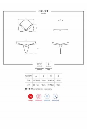 Комплект Obsessive 838-SET-3 S/M