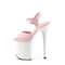 Босоніжки Pleaser Flamingo-809 на підборах 8 дюймів, босоніжки з ремінцем на щиколотці 4 дюйми, рожево-білі