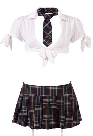 Костюм Школярки в клітинку Cottelli Collection Schoolgirl 4 предмети, XS