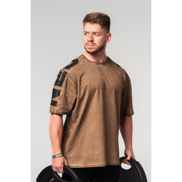 Футболка Nebbia Washed-off Oversized T-shirt LIFTING CLUB Light Brown 368